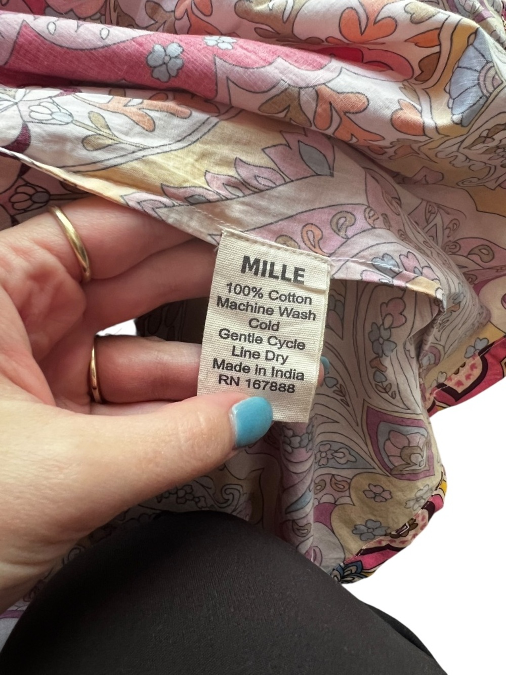 Millie (Anthropologie) Francoise Midi Skirt Colorful Cotton Boho Tiered NWT XS - Picture 5 of 5